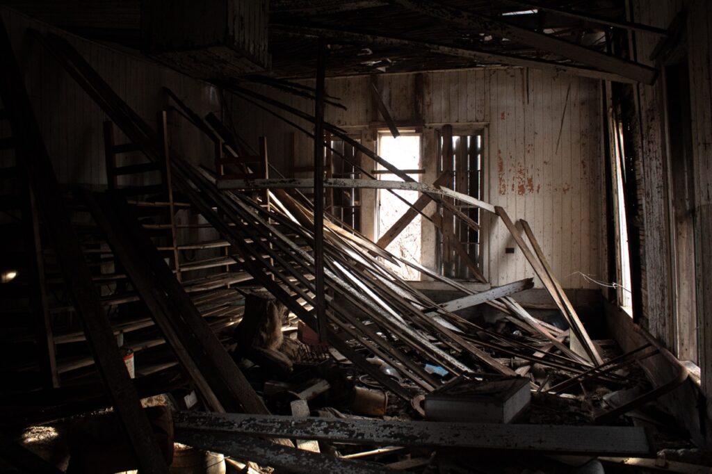 Abandoned house interior in rural New Brunswick