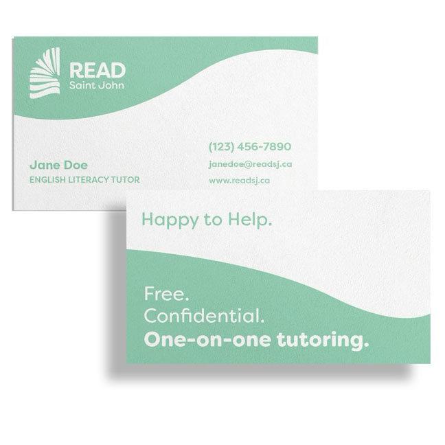 business card mockup of READ saint john.