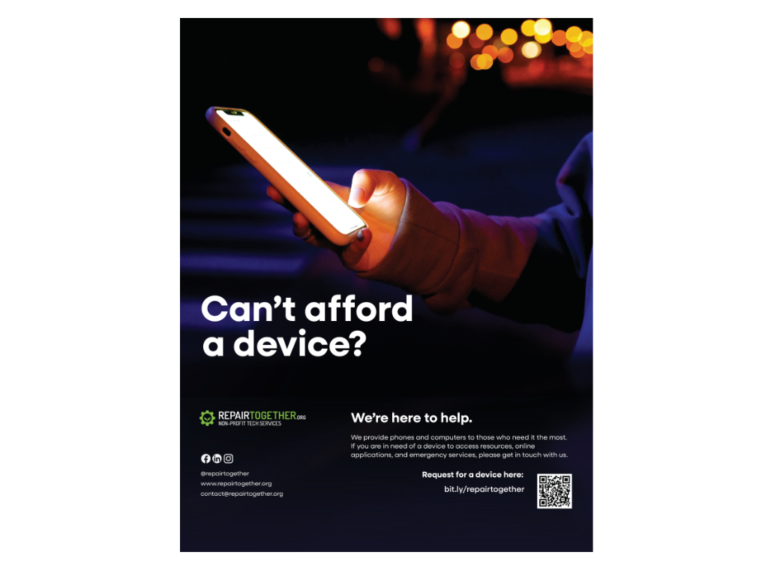 RepairTogether poster for those who can't afford a device.